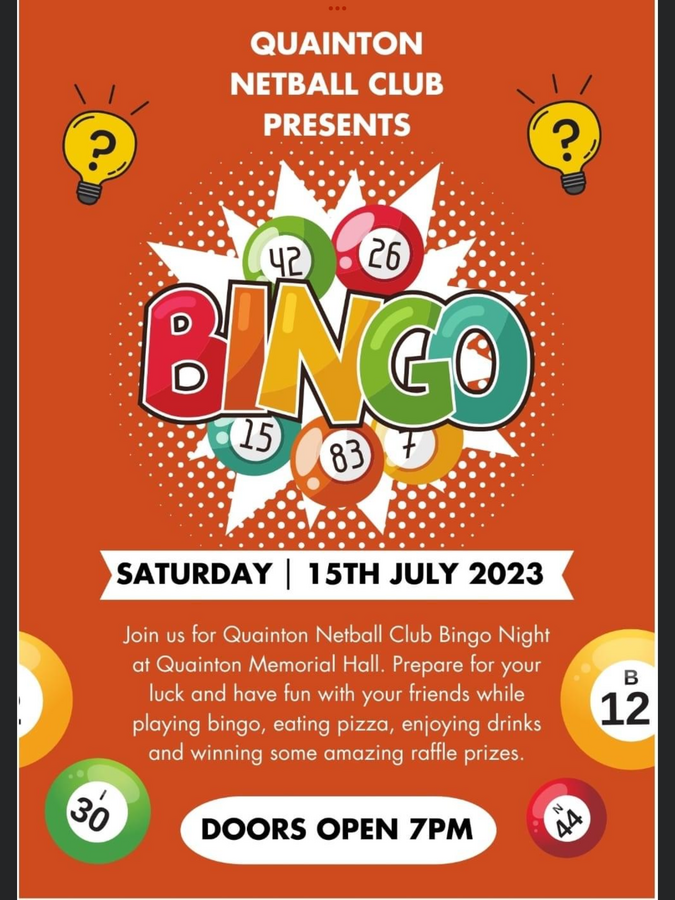 Quainton Netball Club Bingo